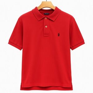 Vintage Polo Ralph Lauren Red Classic Fit Polo Shirt Men’s XL Navy Pony Logo